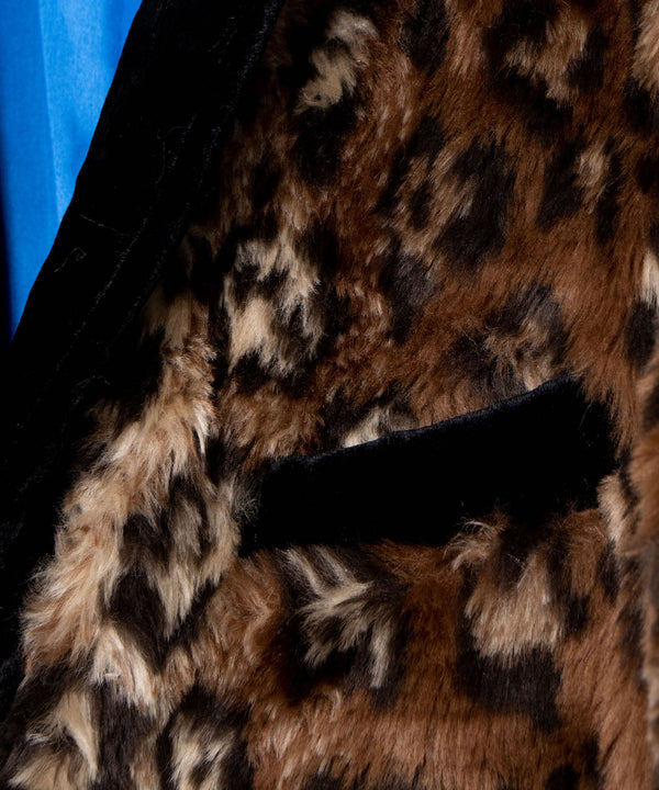 ヒョウ柄ファーコート　