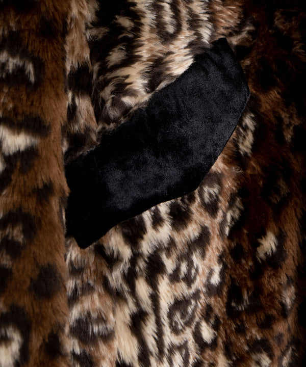 ヒョウ柄ファーコート　