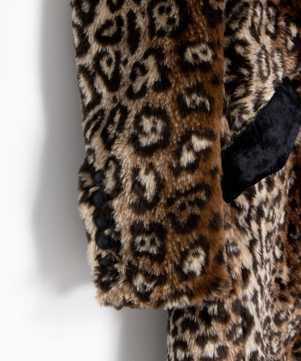 ヒョウ柄ファーコート　