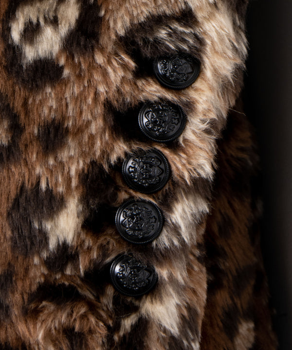 ヒョウ柄ファーコート　