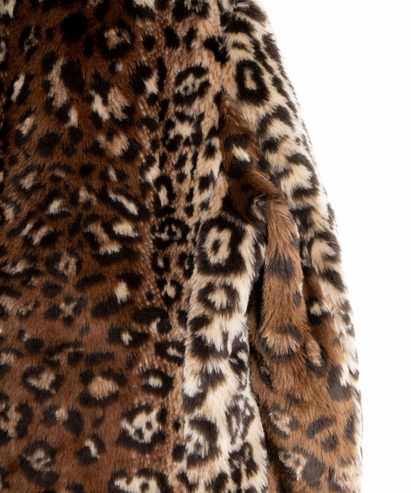 ヒョウ柄ファーコート　