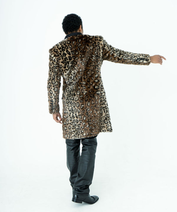 ヒョウ柄ファーコート　