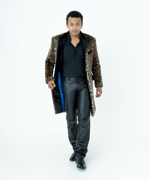 ヒョウ柄ファーコート　