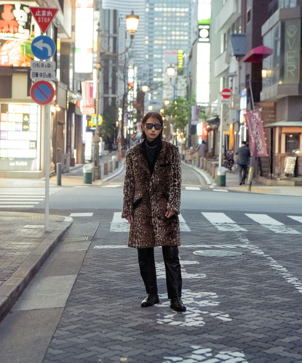 ヒョウ柄ファーコート　